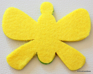 Yellow And Green Butterfly Felt Applique Patch
